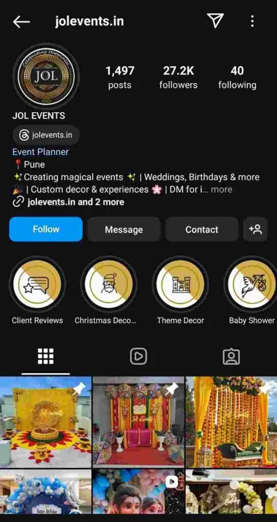 Jol Events Instagram Followers