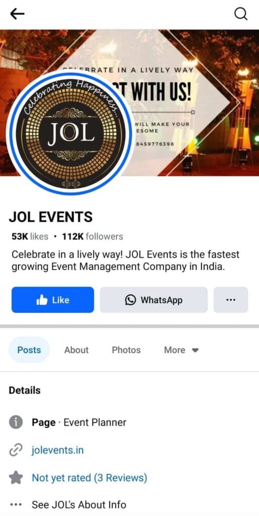 Jol events Facebook Followers