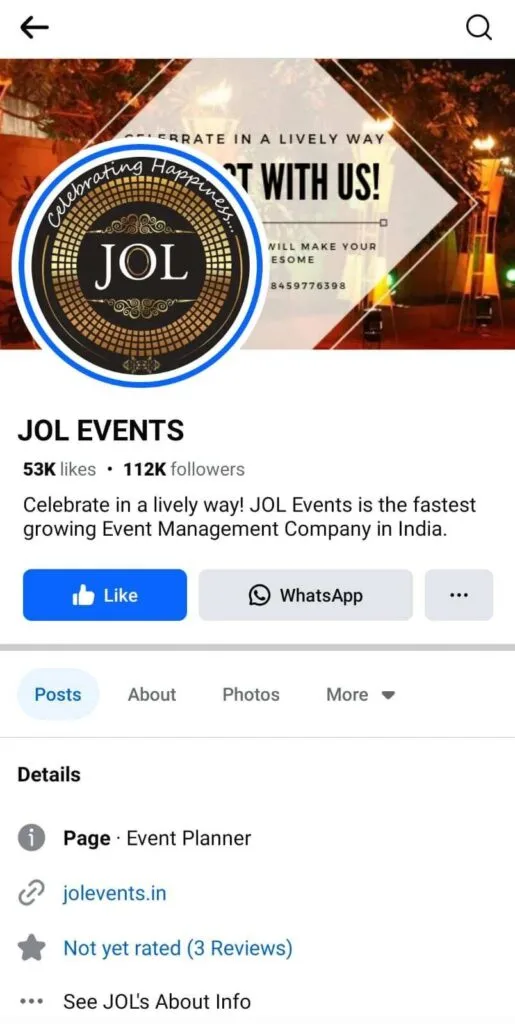 Jol events Facebook Followers